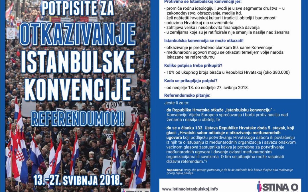 Potpišite za referendum o otkazivanju antikršćanske Istanbulske konvencije