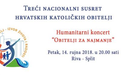 Peti dan 3.NSHKO – 14. rujna: humanitarni koncert “Obitelji za najmanje”