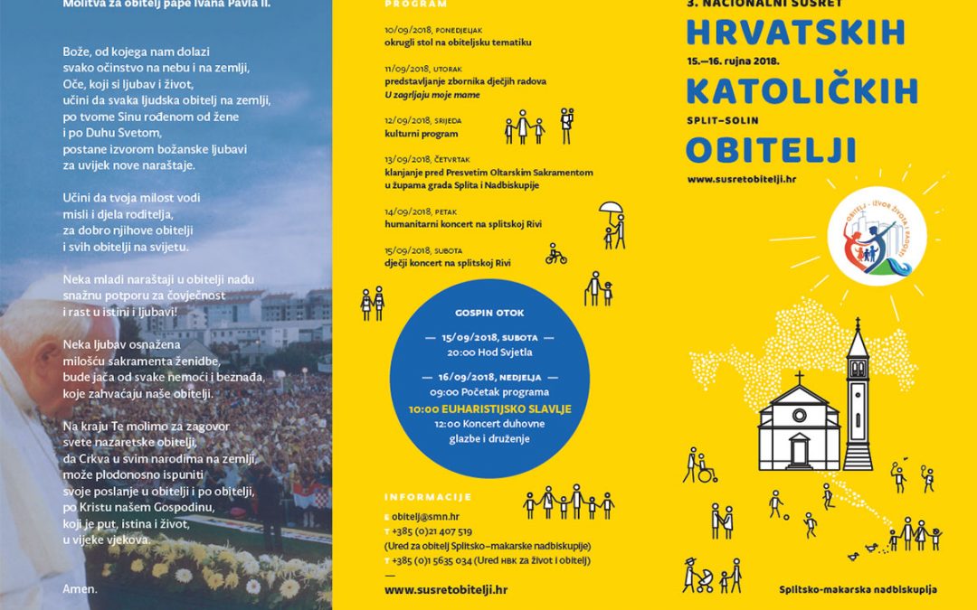 Susret hrvatskih katoličkih obitelji – sve što trebate znati o trećem nacionalnom susretu koji se ove godine održava u Solinu