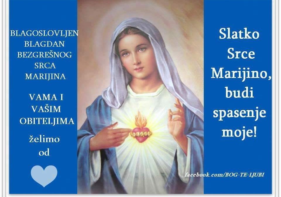 Slavimo blagdan Bezgrešnog Srca Marijina