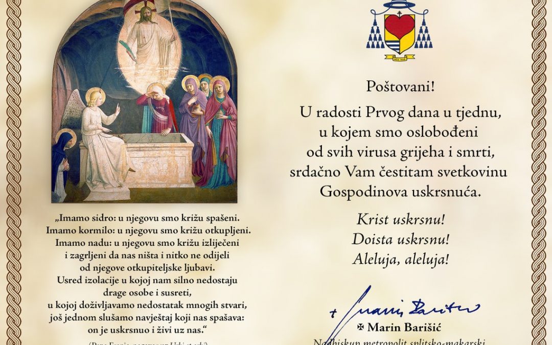 Nadbiskupova uskrsna poruka 2020.